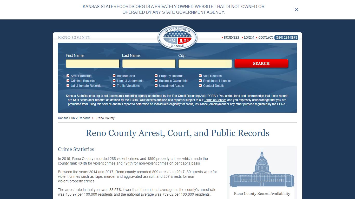 Reno County Arrest, Court, and Public Records